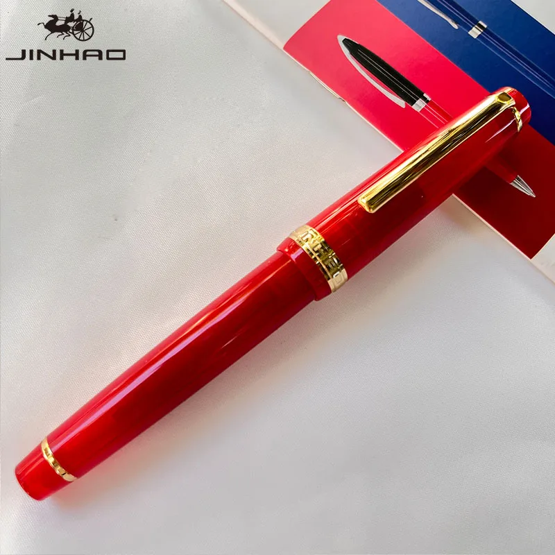 Jinhao 82-Füllfederhalter, goldener Clip, EF/F/M-Feder, Acryl-Tintenstift, luxuriöse Schreibstifte für Schreibwaren, Business, Büro, Schulbedarf – Detail 4