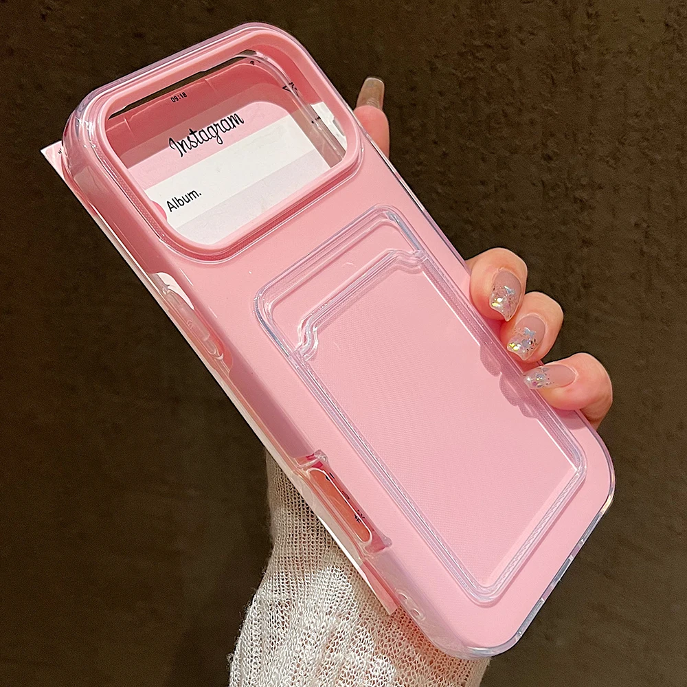Candy Jelly Cute 2 in 1 Phone Case For iPhone 11 12 13 14 15 16E 16 Pro 17 Max Plus Air Funda with Card Holder Protective Cover view 3