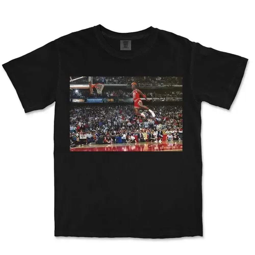 Camisetas gráficas - Camiseta gráfica Michael Jordan v4, conjunto de ropa urbana, regalos geniales para los aficionados al baloncesto, camiseta de algodón de verano con cuello redondo para hombre