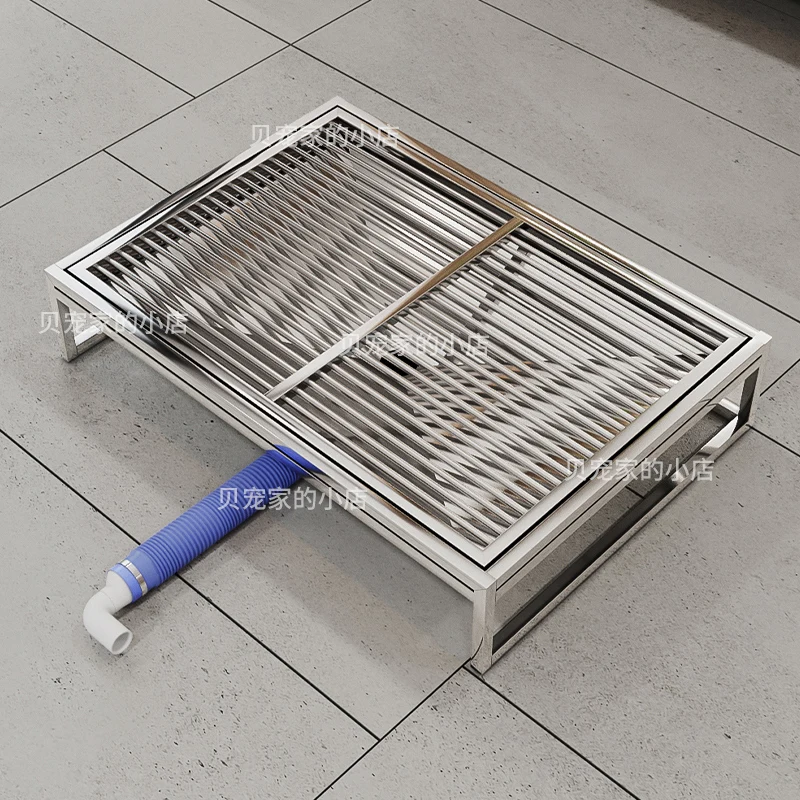 Stainless steel dog toilet medium and large dog anti-stepping feces automatic flushing sewer pet urinal small