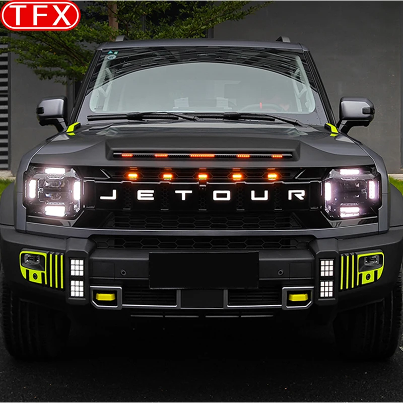 For Chery Jetour T2 2024 2023 Car Front Grille Light LED Daytime Running Decoration Light Front Face Grille Light Accessories