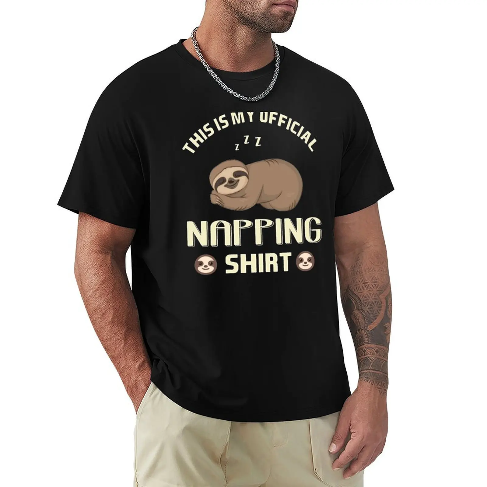 Funny Sloth T Shirts Gifts-This Is My Official Napping Shirt Women Men T-Shirt sports fans man clothes outfits for men