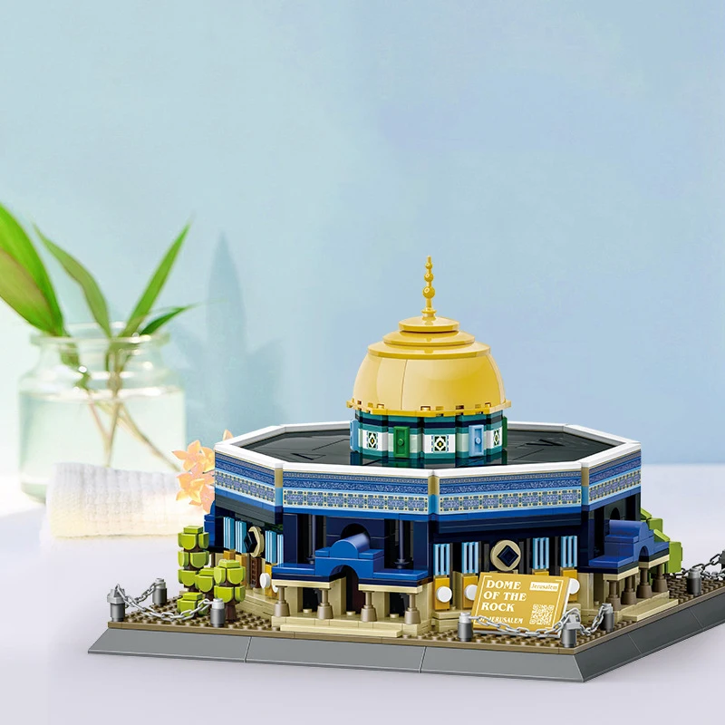 

World Famous Islam Cultural Architecture Creative Building Block JerusalEM Dome Of Rock Temple Model Sets Construction Brick Toy