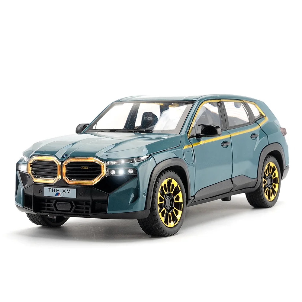 1:24 BMW XM SUV Alloy Car Model Diecast Metal Car Vehicles Model Simulation Sound and Light Collection Childrens Toy Gift A638