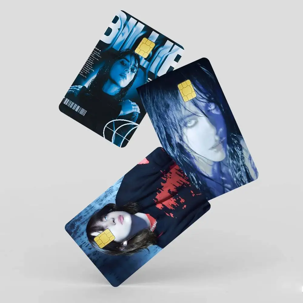 B-Billie E-Eilish 2024 Anime Cartoon Skin Stickers Film Tape Case for Big Credit Debit Card Front Side