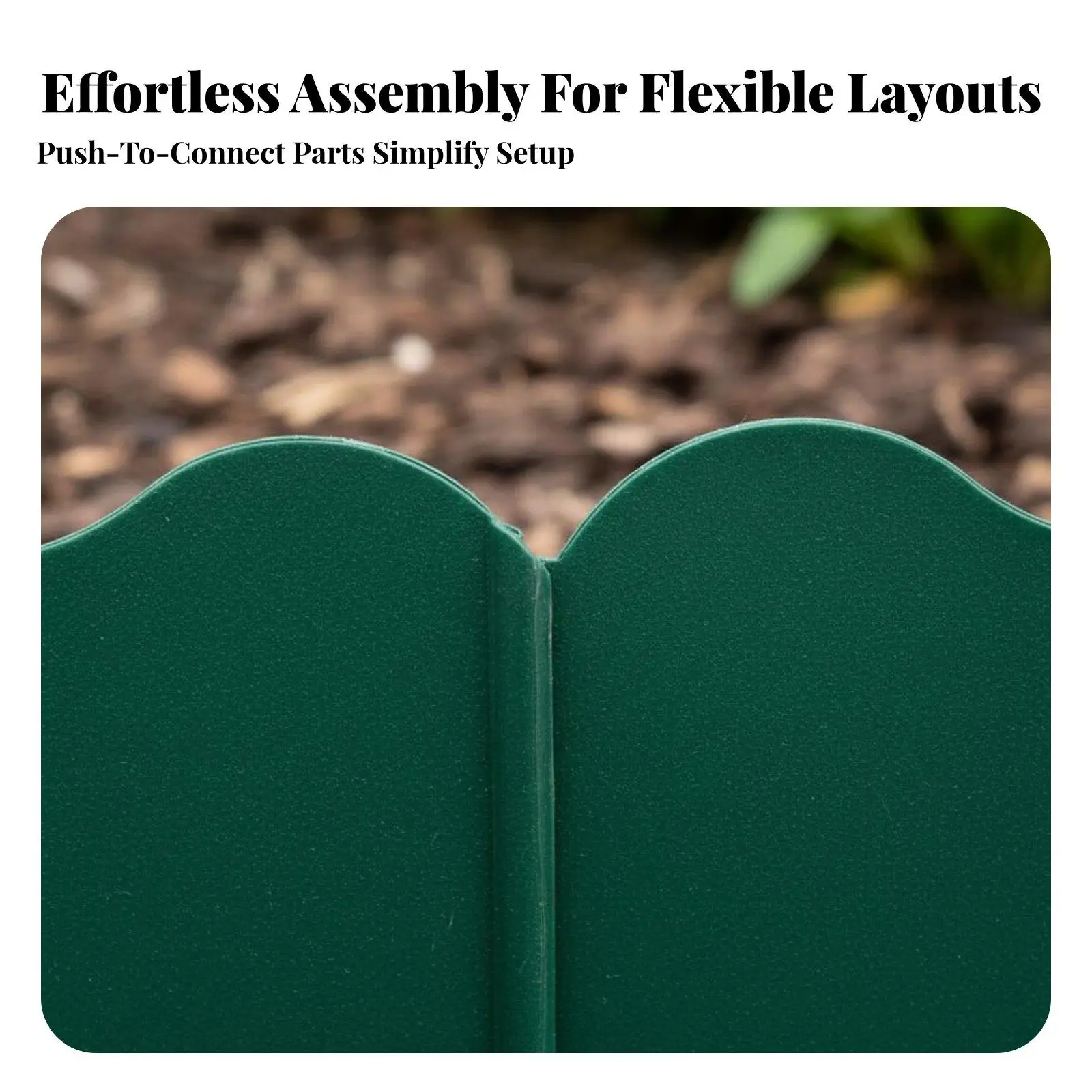 PP Resin Garden Fence Panel Outdoor Lawn Border Easy Install for Flower Bed Pathway Vegetable Patch Tree Circle