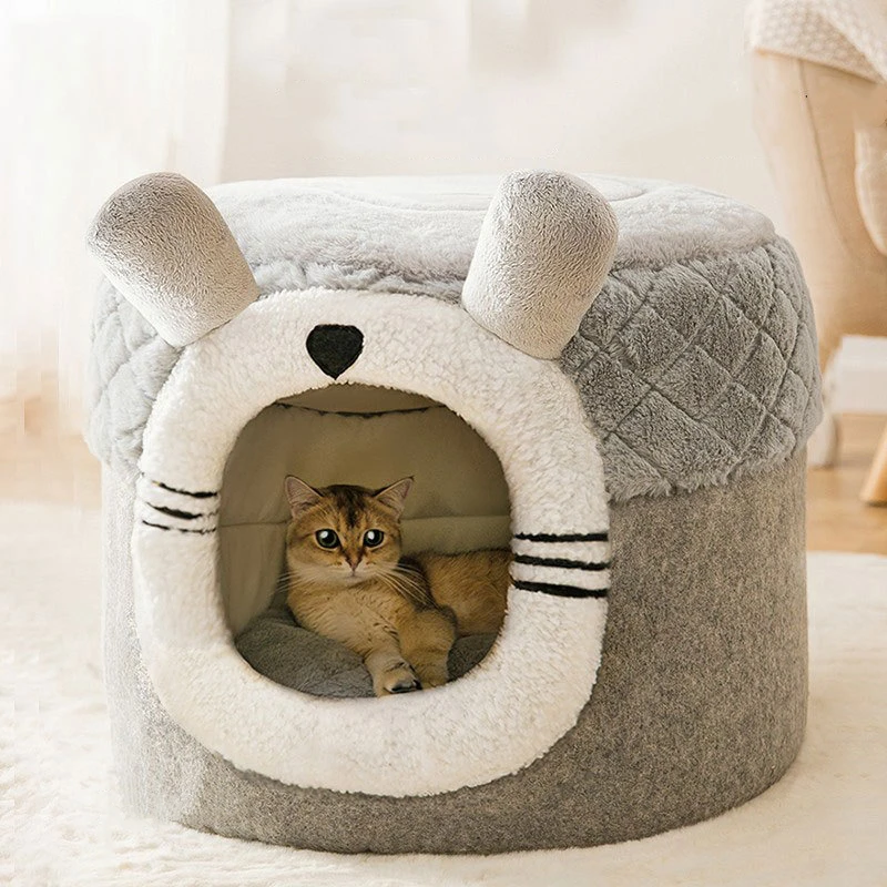 

Pet Cat Basket Bed Cat House Warm Cave Kennel for Dog Puppy Home Sleeping Kennel Teddy Comfortable Cat House Cat Bed