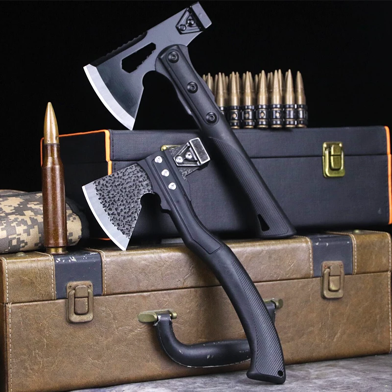 Đen Cắm Trại Chiến Thuật Axe ABS Tay Cầm Đa Năng Ngoài Trời Khai Thác Gỗ Axe Họ, Nhóm Ngoài Trời Xe Axe + Nylon tay Áo
