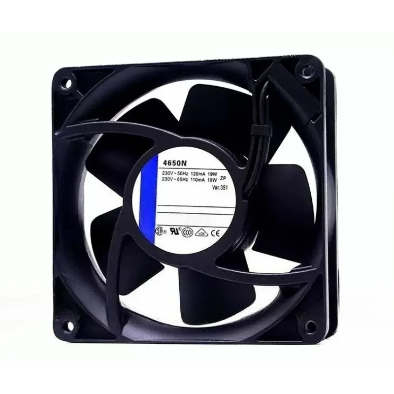 4650N 120x120x38mm 2-Pin Axial Fan AC 230V 0.12A All Metal High Temp Resistant Cooling Fan