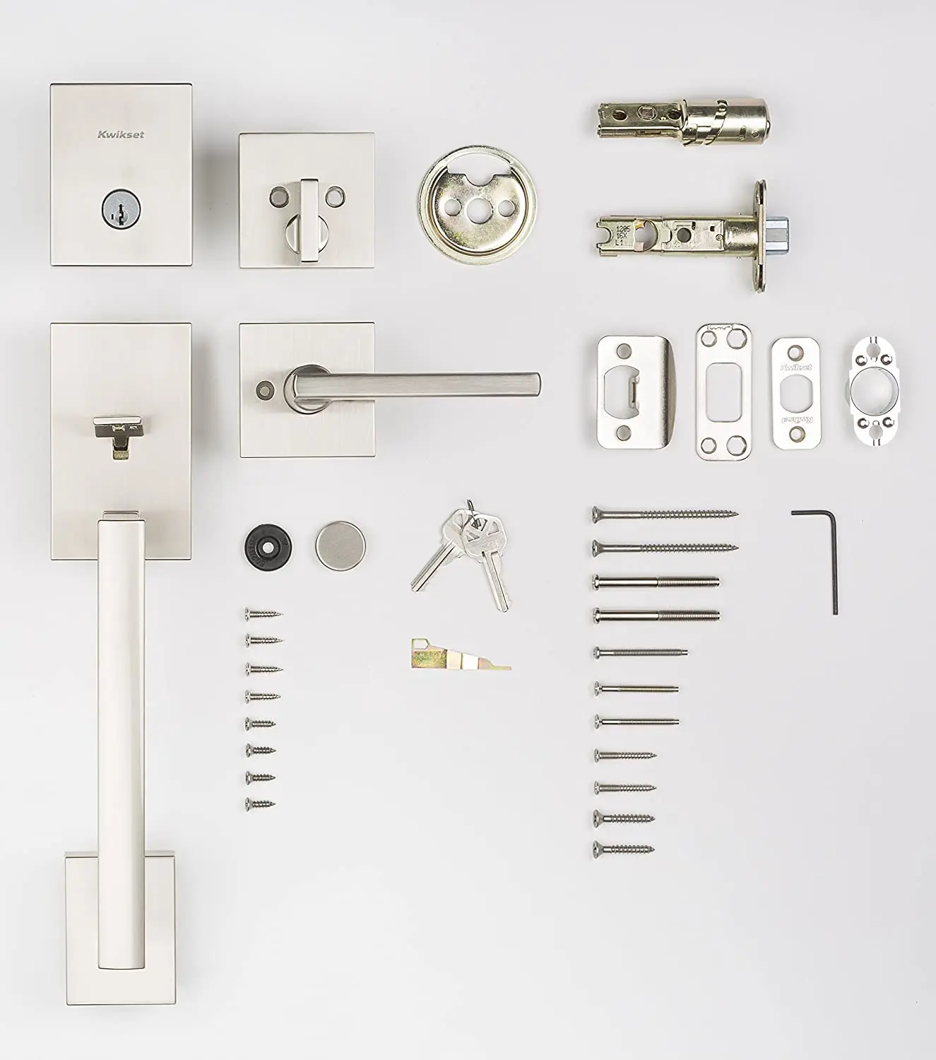 アメリカンスクエア ブラック無垢材ドアハンドル シングルシリンダー ロープロファイル フロントロック 室内ドアロックセット