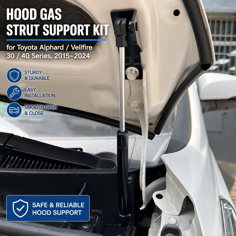 Car Hood Lift Support Struts for Toyota Alphard Vellfire 30 40 Series Stainless Steel Bonnet Gas Springs Interior Accessories