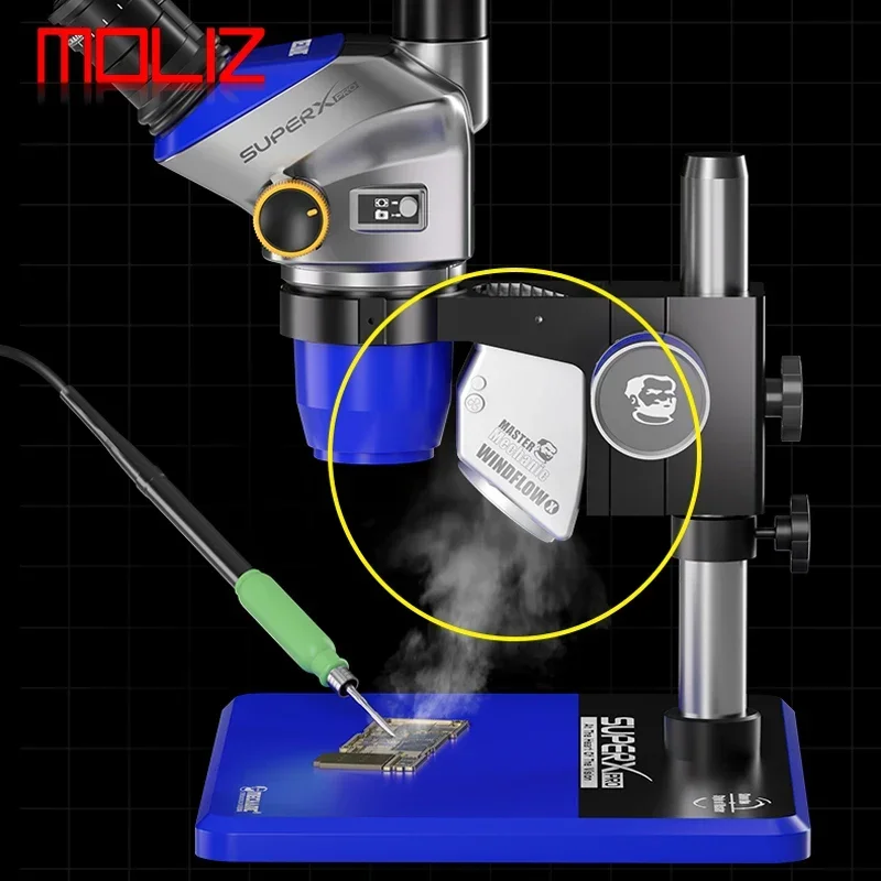 MECHANIC WindFlow X Exhaust Fan with Light Powerful Smoke Exhaust Tool Suitable for Microscopes Welding and Repair of Phone PCB