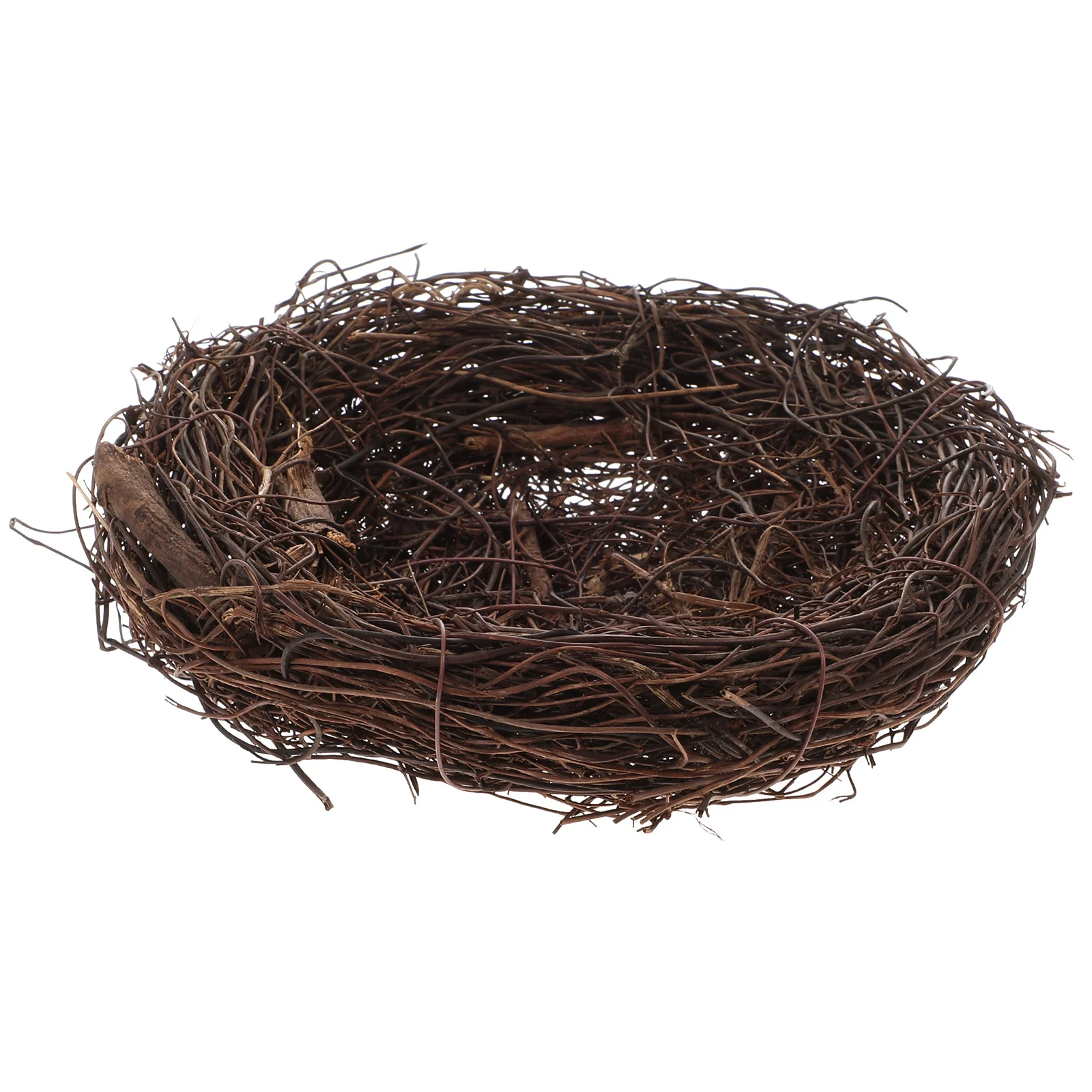 

Rattan Woven Bird Nest Ornament Artificial Home Decoration for Garden Yard Lawn Balcony Desktop Decorative Craft Mini Landscape