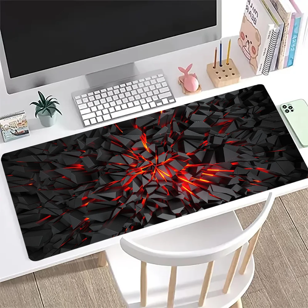 

3D Geometry Mouse Pad Large Computer Rug Office Game Table Mat XXL 90x40cm Rubber Anti-slip Gaming Keyboard Mousepads Desk Pads