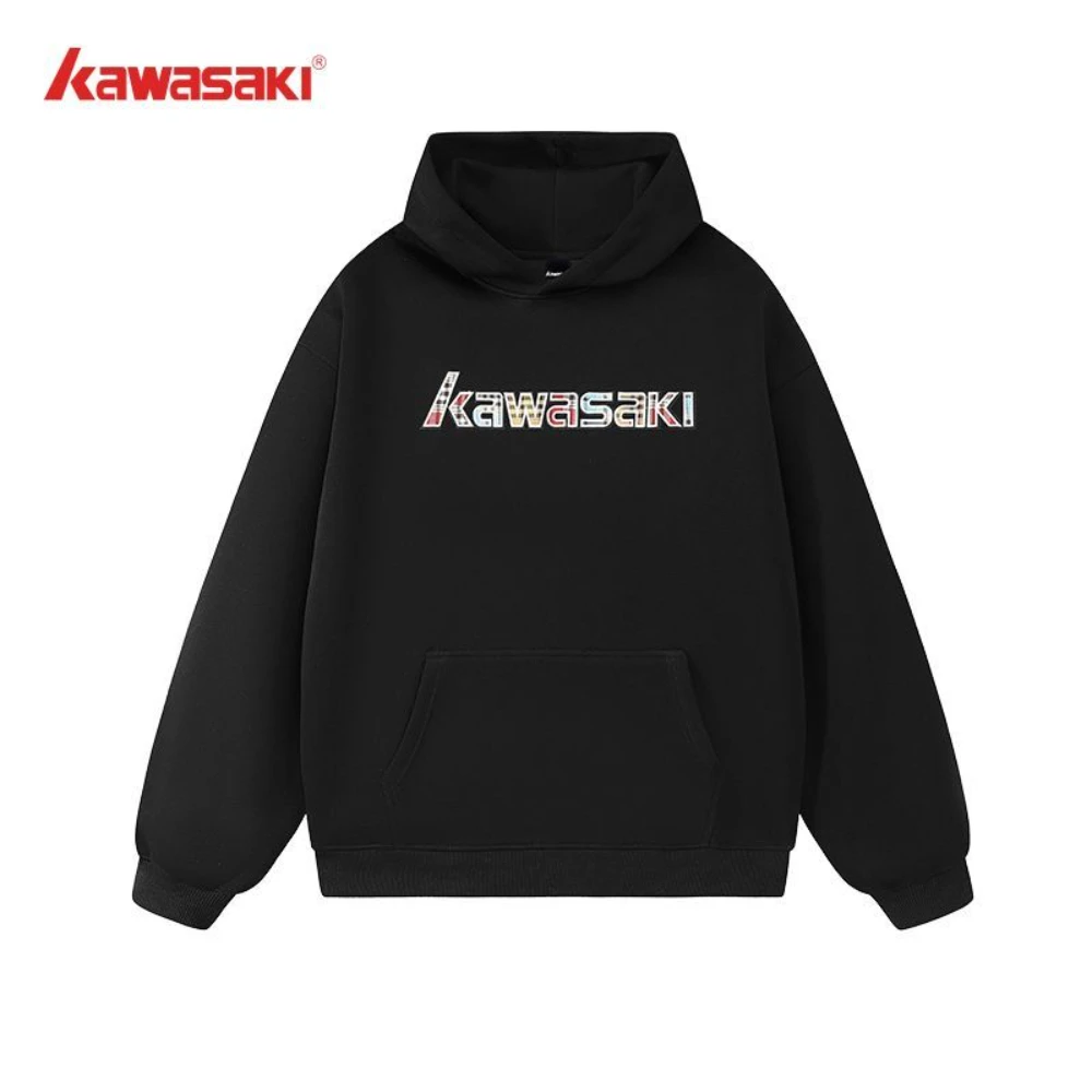 

Kawasaki Kawasaki свободный пуловер с буквенным принтом в американском стиле, толстовка для пар с капюшоном, куртка, подходящая для мужчин и женщин на осень