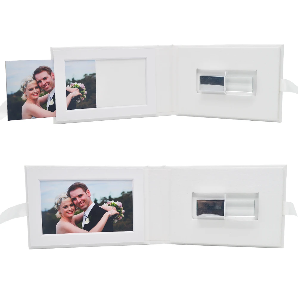 Personalized White Paper USB Case Packaging-Handmade Custom Logo Paper USB Box With Photo Window  - Flash Drive Packaging