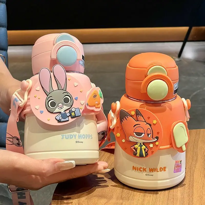 

Disney Judy Zootopia Insulated Water Bottle 316 Stainless Steel Double Wall Vacuum Flask with Straw Portable Large Capacity Gift