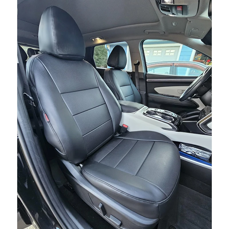 Maßgefertigte Autositzbezüge Zubehör für 5 Sitze Speziell für Hyundai Ix35 Tucson Santa Fe Komplettset Hochwertiges Leder – Detail 11