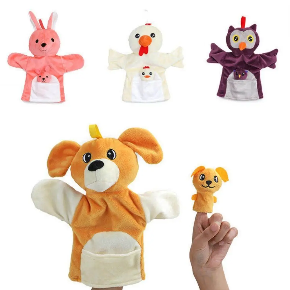 Fuchsia-Marionnette à Main pour Parent et Enfant, Jouets en Peluche, Chien, Pénil, Écologique, Poulet, Lapin