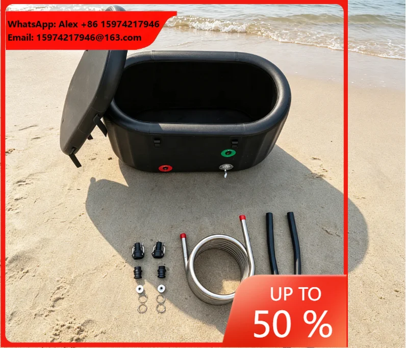 Outdoor Drop Stitch Wood Heating Coil Hot Tub Backyard Bath Black Stainless Steel Coil Wood Fired Hot Tub For Family