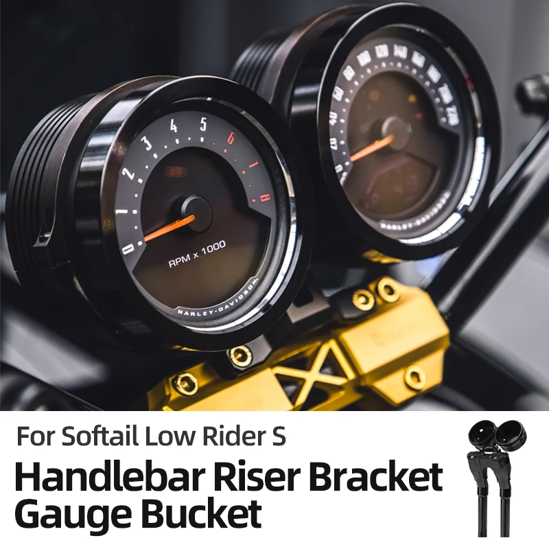 For Harley Davidson 2020-up Softail Low Rider S FXLRS Motorcycle Gauge Bucket Relocation Mount Adjustable for Handlebar Riser