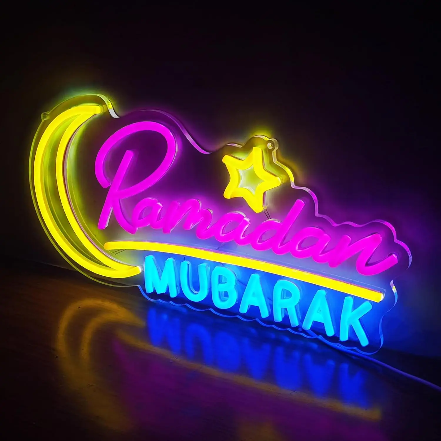 UponRay Ramadan Dekoracje Neon do domu Ramadan Mubarak Decor Neon Sign, Home Bedroom Decoration