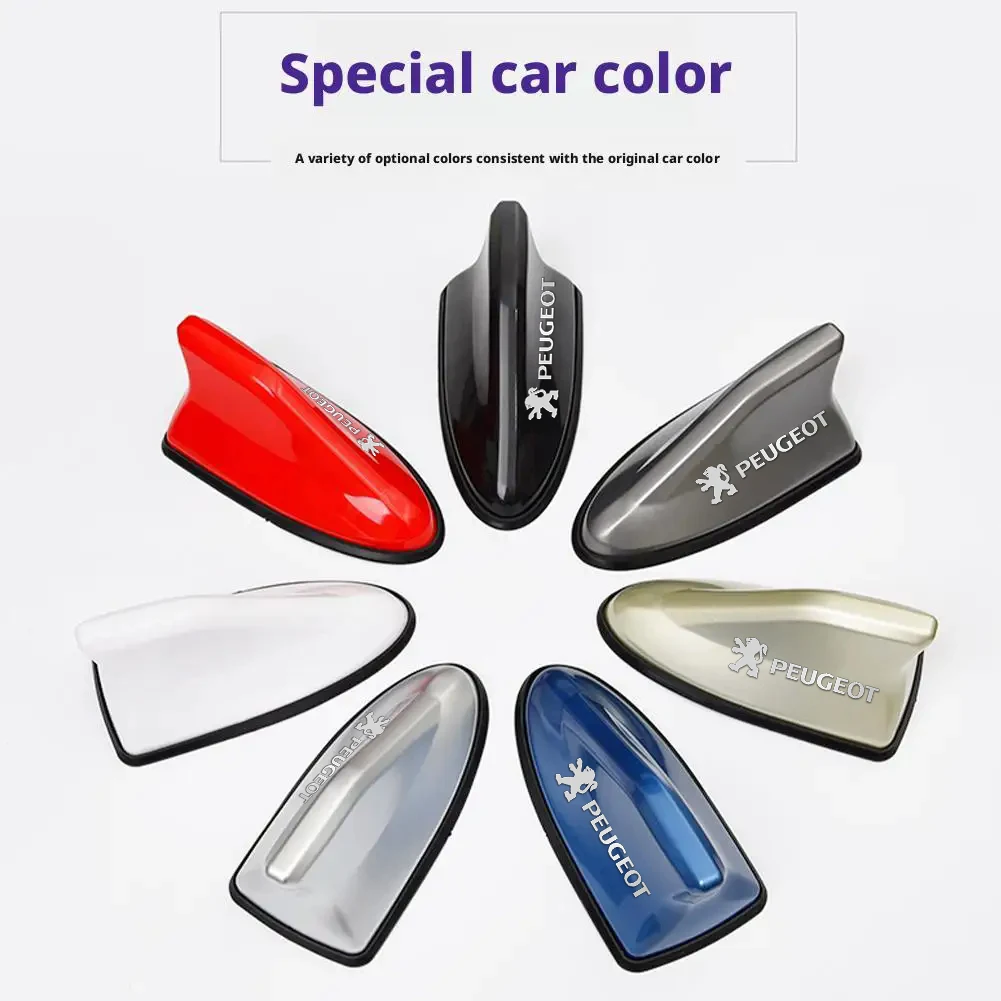 Car Emblem Shark Shape Fin Antenna for Peugeot 206 108 208 301 306 408 508 2008 3008 4008 5008 Auto Roof Radio Signal Aerial