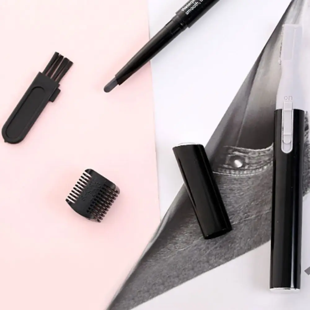 เครื่องกันคิ้วไฟฟ้าแบบใหม่ อัตโนมัติ ชาร์จผ่าน USB กำจัดขนบนใบหน้า สีชมพู เครื่องโกนคิ้วขนาดเล็ก