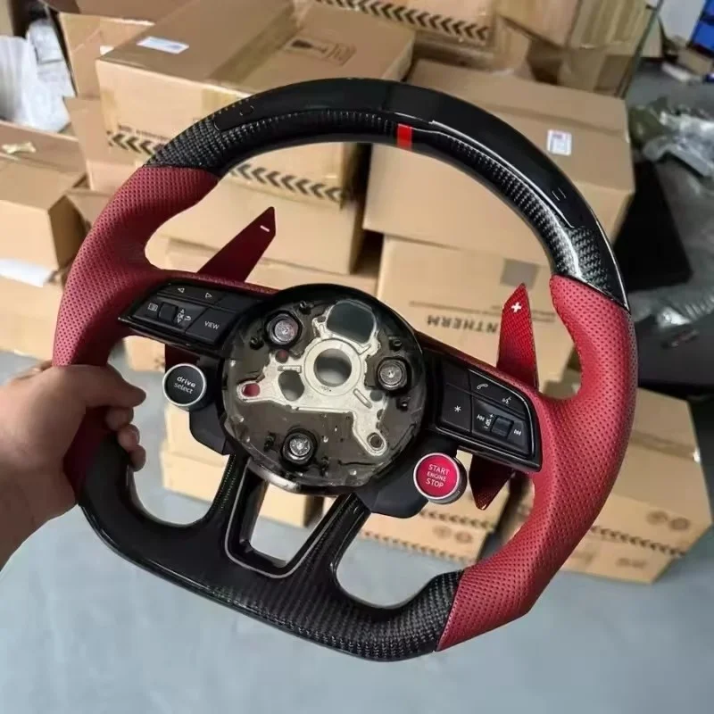 

Customized Carbon Fiber Leather Car Steering Wheel For Audi R8 A6 TT C6 C7 S7 S4 A4 R8 RS3 SQ5 S5 B9 C8 Q7 Q5 RS6 Steering Whee