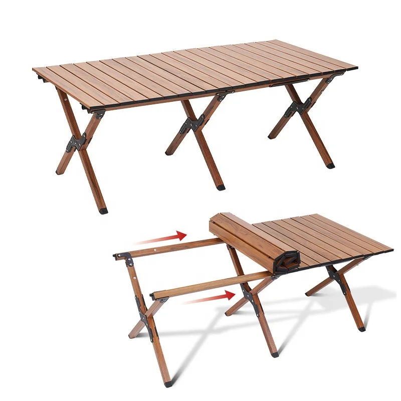 

Outdoor Portable Foldable Folding Collapsible Camping Picnic Table Ultralight Roll up Mini Aluminum Table With Storage Bag