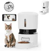 4L Video WIFI Automatic Cat Feeder Intelligent Cat And Dog Video Feeder Smart Pet Cat Food Dispenser Pet Feeder(No 5V 1A plug)