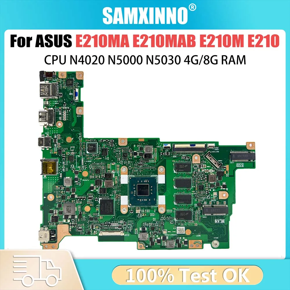 

Computer Mainboard For ASUS Vivobook 12 E210MA E210MAB E210M Laptop Motherboard CPU N4020 N5000 N5030 4G 8G RAM 64G 128G SSD