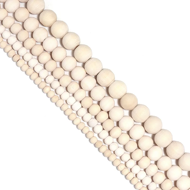 1 Strand Natural Wooden Beads 5-12mm Round Wood Ball Beads Loose Spacer Beads For DIY Jewelry Making Bracelet Necklace