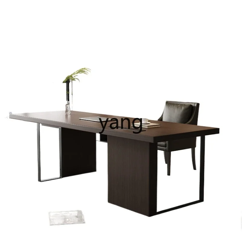 

CX solid wood desk and chair combination minimalist smoked wood grain home study writing desk