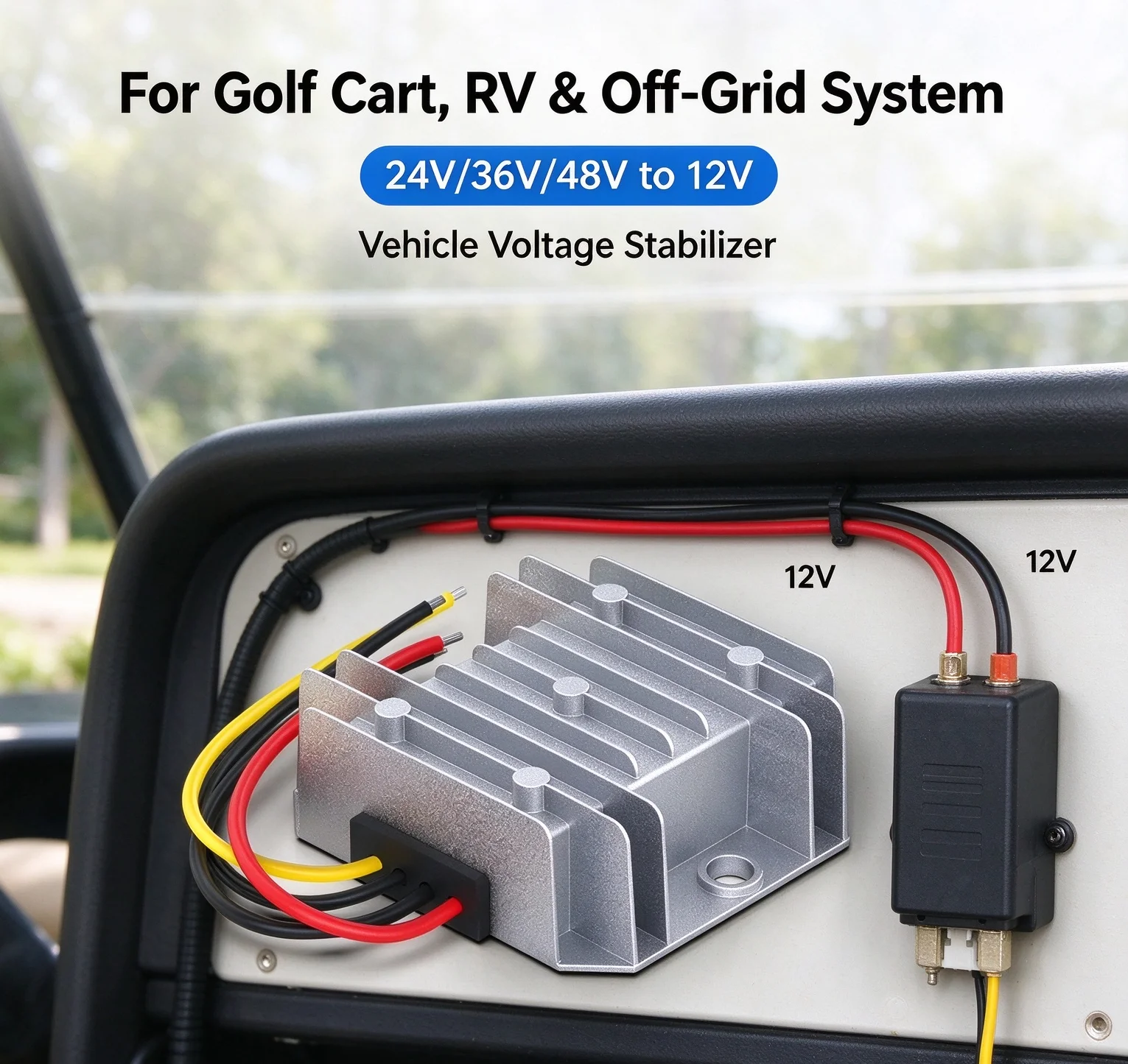 48V/36V/24V to 12V 5A 10A DC Power Converter Car Voltage Stabilizer DC DC Step-down Module