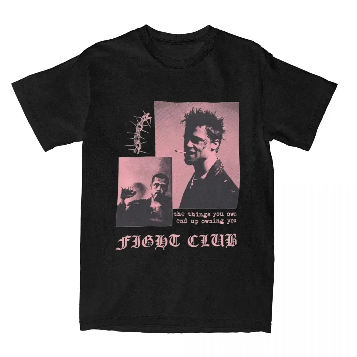 Fight Club aesthetic Poster T-Shirt for men O neck Pure Cotton T-Shirt Tyler Durden Short Sleeve T-Shirt clothing