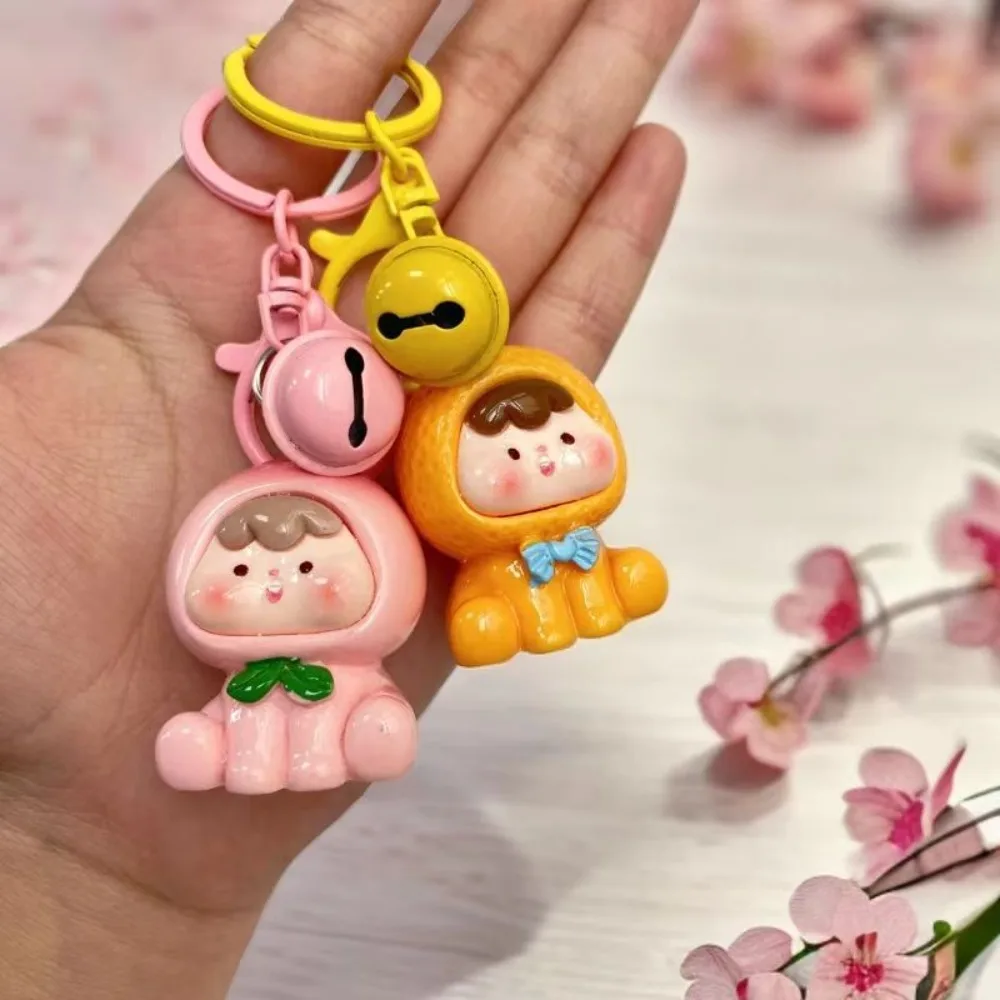 

Cute Bag Pendant Keychain Fruit Bell Keychain Cartoon Candy Colored Pendant Creative Backpack Hanger Car DIY Accessories