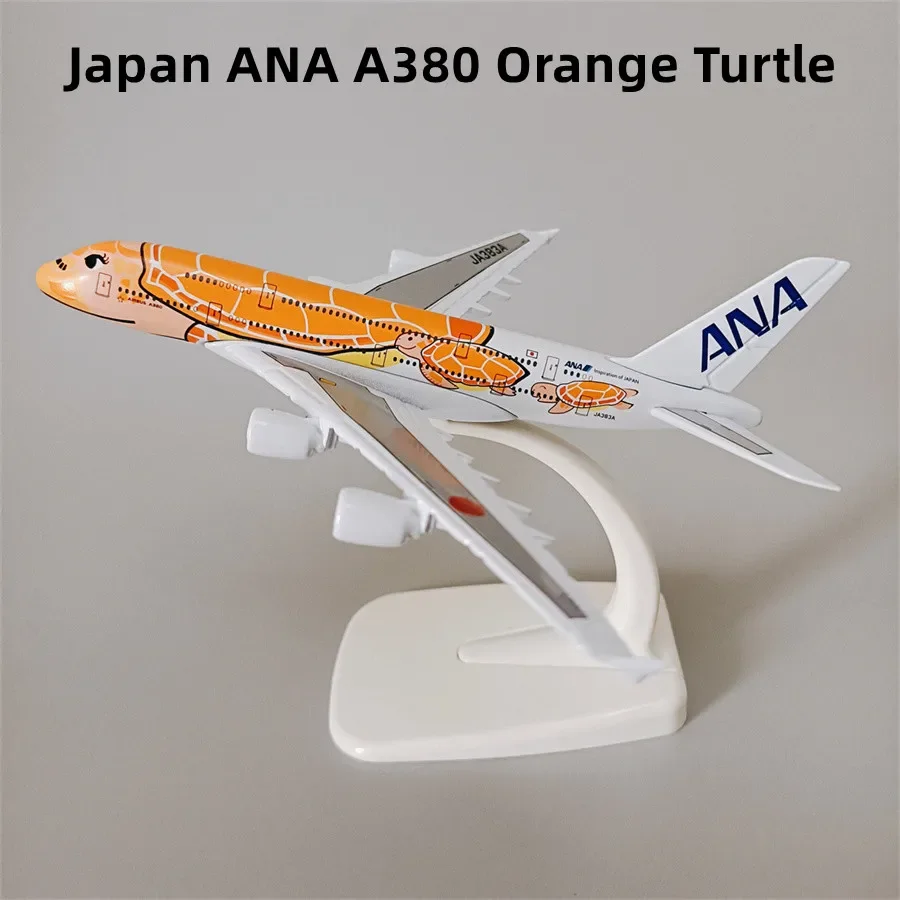 16cm stop metalu japonia Air ANA Airbus A380 Cartoon Sea Turtle Airlines 1/500 skala Diecast Model samolotu Airways samolot samolot