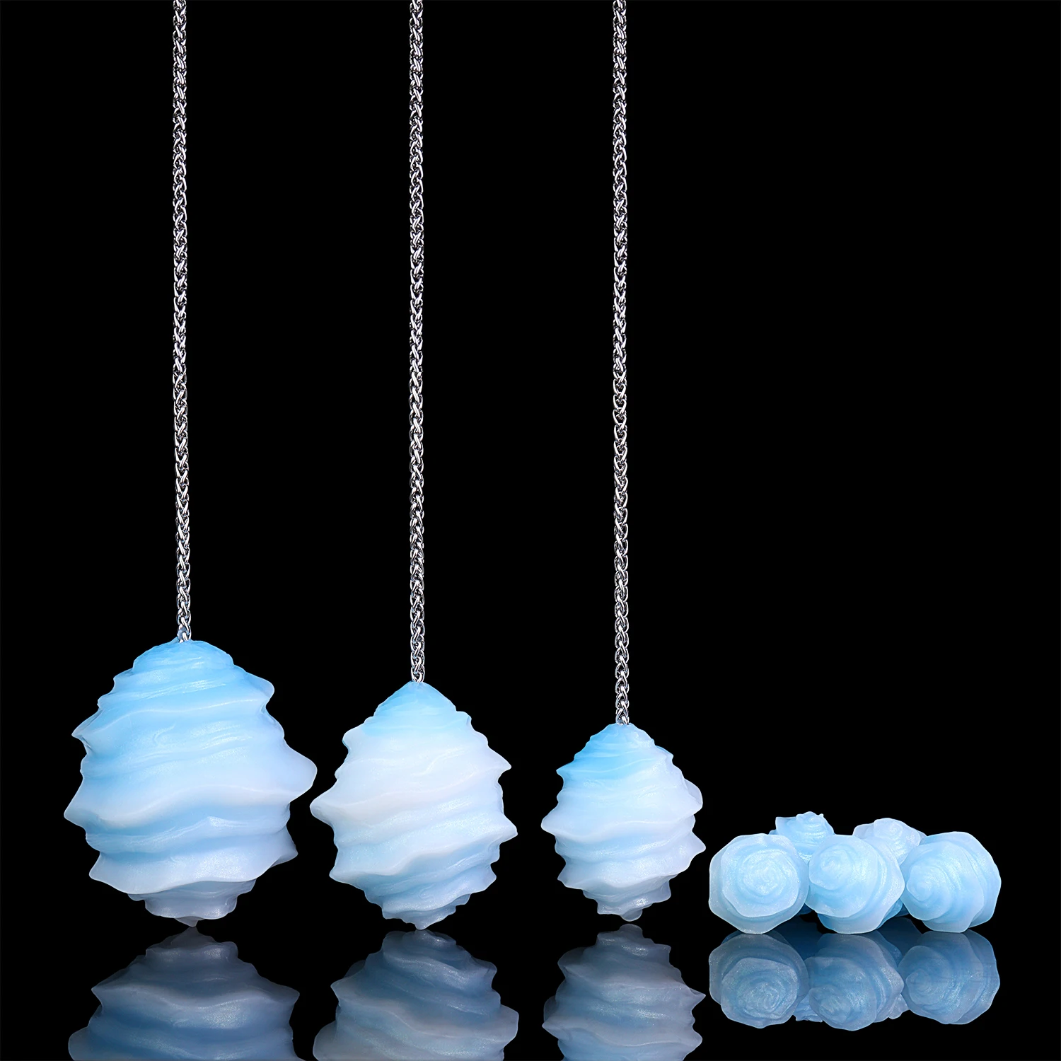 YOCY Anal Beads, Silicone Egg with Traction Chain, BDSM Sex Toys, Anal Dilation Training Aids, Unique Textured Butt Plug - view 3