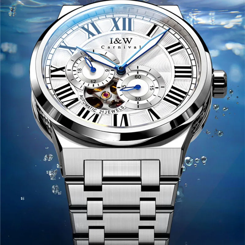 Montre Homme CARNIVAL Mechanical Business Watch for Men Brand Luxury Automatic Wrist Watch 50M Waterproof 2025 Man Reloj Hombre