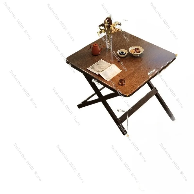 Solid Wood Manual Mahjong Table Guandan Card Game Dining Table Foldable Home Simple Small Apartment Square Desk Hand Rub Mahjong