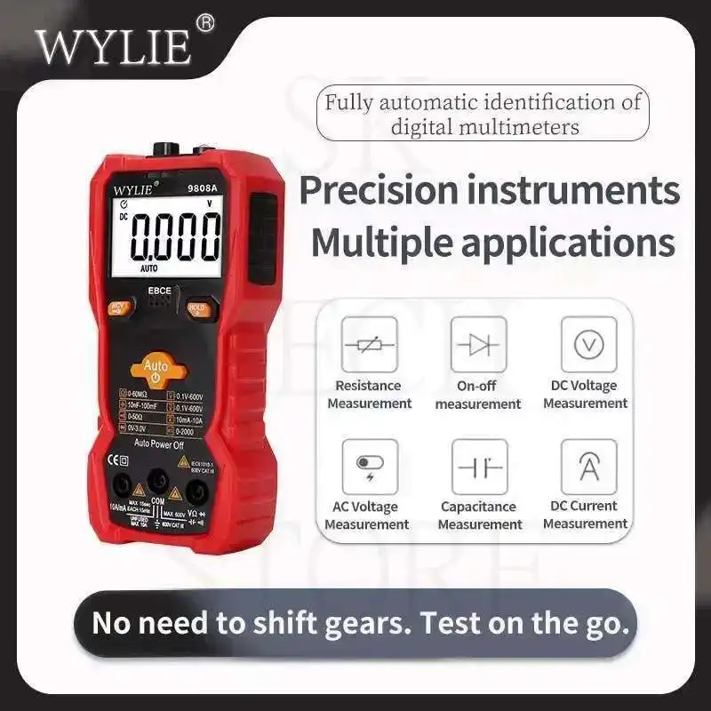 WL 9808A Intelligent Anti-Burn-in Fully Automatic Identification Digital Multimeter diode/transistor firewire recognition