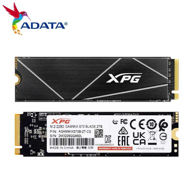 Imagem -05 - Adata-xpg Gammix S70 Blade Ssd com Dissipador Solid State Drive para Laptop Desktop Ps5 Gen4x4 M.2 2280 Nvme1.4 Pcie4.0 1tb2tb