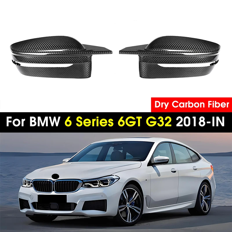 

Dry Carbon Fiber Car Side Mirror Cover M-Look Style Replacement RearView Mirror Caps For BMW 6 Series 6 GT G32 2018-IN LHD Only