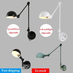 Nordic Telescopic Wall Lamp With Adjustable Long Arm Folding Lamp Living Dining Room Bedroom Study Rotatable Indoor Lighting E14