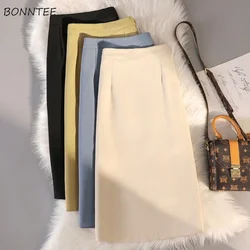 Skirts Women Solid A-line Basic Elegant Sweet All-match Street Wear Breathable Summer New Arrival Hot Sale Korean Style Ulzzang