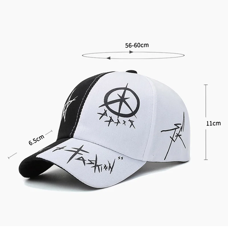 للجنسين قبعة بيسبول الربيع الصيف قبعة الشمس أزياء أسود أبيض الهيب هوب قبعة الرياضة في الهواء الطلق Sunhat للرجال والنساء
