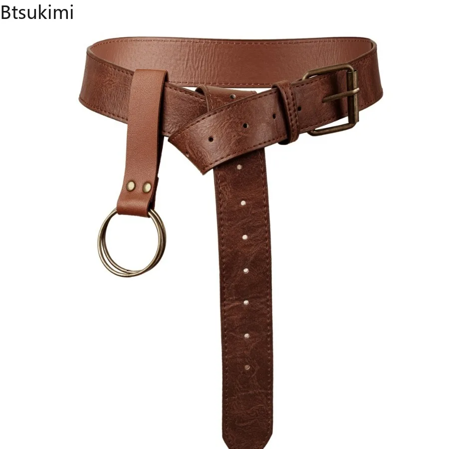

Steampunk Medieval Viking Waist Belt Men and Women Leather Pouch Bag Pirate Costume Accessory for Adult Halloween Cosplay Props