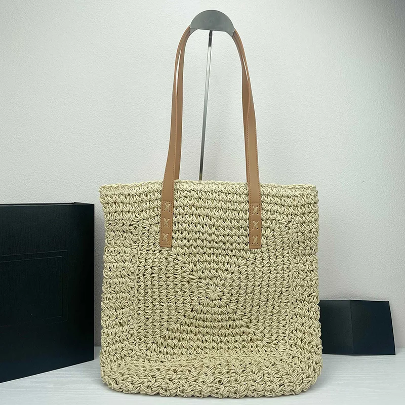 

2025 Summer New Handmade Straw Beach Women's Bag Casual Light Luxury Large Capacity Tote Bag Classic Travel Shopping Handbag