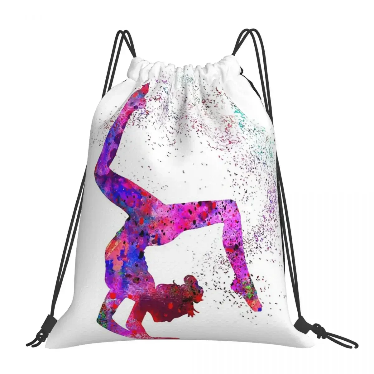 

Gymnastics Girl, Watercolor Gymnastics, Teen Backpacks Drawstring Bags Drawstring Bundle Pocket Sundries Bag BookBag